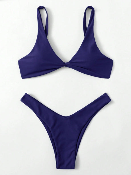 ZTVitality Solid Tie Sexy Bikini 2021 Hot Sale Padded Bra High Leg Bandage Push Up Bikini Set Brazilian Swimsuit Women Swimwear