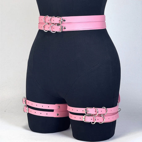 Women's Fashion PU Leather Gothic Y2K Harness Belt Leg Belt Punk Adjustable Vintage Thigh Strap for Daily Travel Wear