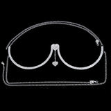 Stonefans Heart Rhinestone Chest Bracket Body Jewelry Bra Chain For Women Chain Top Bikini Halter Bra New Banquet Breast Support