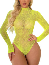Sexy Long Sleeve Perspective Tight Erotic Underwear Exotic Spider Web Lingerie For Women Lace Sexi Costumes Catsuit