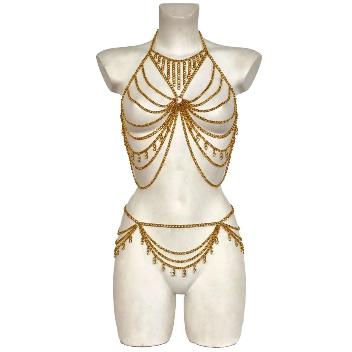 Handmade Body Chain Set Belly Dance Costume Waist Chain Body Jewelry Show Dance Festival Rave outfit Accessories