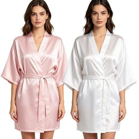 Customized Name Date Wedding Bathrobe Faux Silk Bridal Robe Bride Bridesmaid Wedding Robes Woman Bachelorette Hen Party