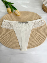 Personalized Custom Thong Name Crystal Letter G-String Low Waisted Lace Thong Ice Silk Bikini Panties Hot Wife Girlfriend Gift
