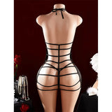 full Backless erotic nightdress Night of Desire Babydoll Sex Dress With Thong Set Woman Exotic Nightwear open-crotch Lingerie
