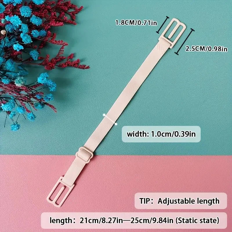 3-Pack Anti-Slip Bra Strap Holders | Adjustable Elastic Clips with Metal Buckles (Black/White/Beige)