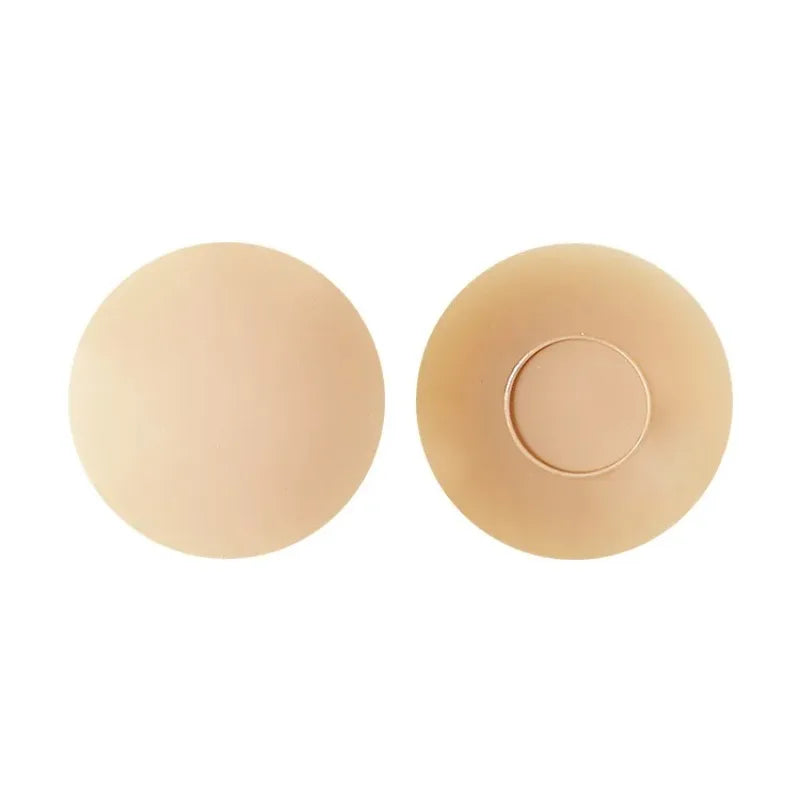 Upgrade Reusable Breast Round Nipple Cover Invisible Bikini Adhesive Strapless Backless Stick on Bra Silicone Breast Patch