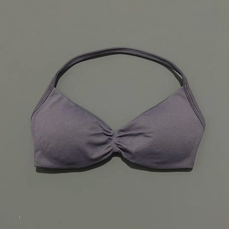 HISTELLO Strappy Bra Women Seamless Gym Underwear High Support Halter Sexy Sports Pilates Clothing Push-up Yoga Workout Tank Top