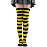 Thigh High Stockings Womens Striped Ladies Girls Black White Pink Long Over Above Knee Socks Femboy Cosplay Lolita Harajuku Y2k