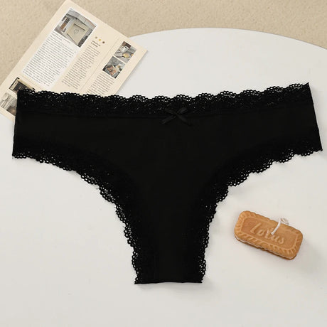 BZEL Women's Lace Floral Thongs Sexy Leopard Breathable Panties Low Waist G-String Female Fashion Underwear Cozy T-Back Lingerie