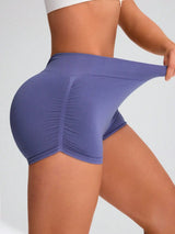 Women High Waist Seamless Yoga Shorts Scrunch Butt Lift Elastic Workout Biker Shorts Stretchy Tummy Control Gym Fitness Running