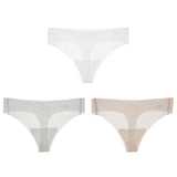 1/3PCS Sexy Women's Low Waist Light Transparent Panties Solid Color Underwear Antibacterial Crotch Ice Silk Underwear Briefs