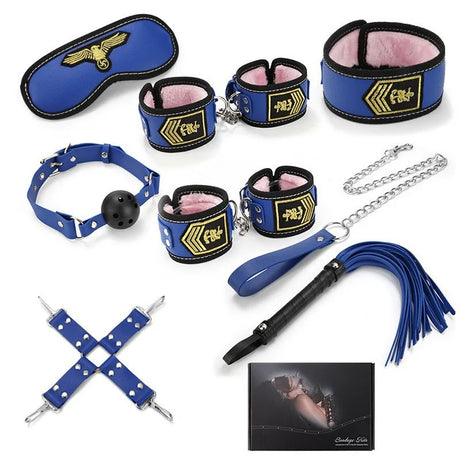 Exotic Bed Set Kits Exotic Toys Adults Games Leather Handcuffs Whip Gag Nipple Clamps Women Products