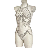 Handmade Body Chain Set Belly Dance Costume Waist Chain Body Jewelry Show Dance Festival Rave outfit Accessories
