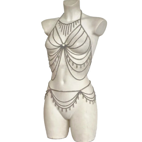 Handmade Body Chain Set Belly Dance Costume Waist Chain Body Jewelry Show Dance Festival Rave outfit Accessories