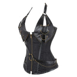 Women Bustiers Corsets Medieval Viking Pirate Costume Gothic Leather Overbust Corselet Steampunk Corset Vest Bustiers