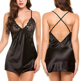 Exotic Women Lace Silk Satin Night Dress  Pajamas Nightgown Plus Size Sleepwear Nightgown Sexy Nightwear Sleepshirts for Women