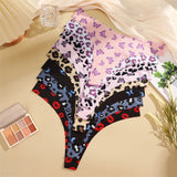 FINETOO 4Pcs Ultra Soft Underwear For Women Sexy Graphic Print Seamless Thongs Female Stretch Leopard G Strings Comfort Lingerie