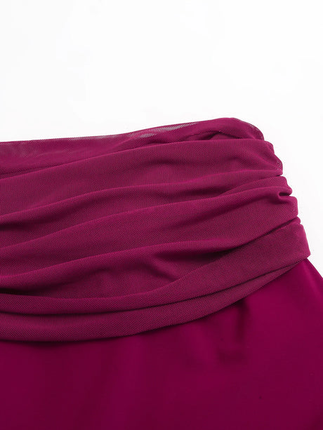 Vintage Purple Long Skirts Swimwear Sets Women One Shoulder Slim Holiday One Piece Swimsuit 2026 Beach Bathing Suit Monokini