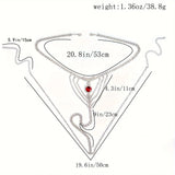 Bikini Body Chain Sexy Nightclub Rhinestone Underwear Chain Round Ruby