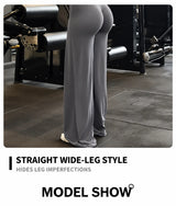 DFXEN LOGO New Women Wide Leg Yoga Pants High Waist Butt Lift Loose Fitness Gym Workout Flare Leggings Casual Sports Trousers