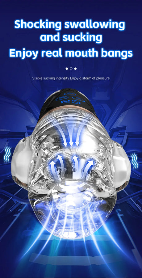 Automatic Male Masturbator Vibration Blowjob Sucking Machine Silicone Vagina Masturbation Cup Sex Toys Adult Goods for Men