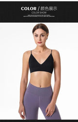 V Neck Seamless Triangle Cup Bra Camisole Underwear Wrapped Chest Women S M L Breathable Gather Up Sports Fitness Yoga Casual