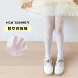 Lolita Girls Vertical Stripe Lace Mesh Pantyhose Cozy Wear Resistant Elastic Knit Elegant Sweet Princess Leggings