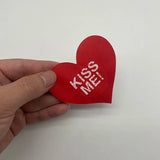 20pcs Red Heart Kiss Me Shape Self-Adhesive Disposable Satin Nipple Covers for Women Breast Pasties Stickers for Strapless Cloth