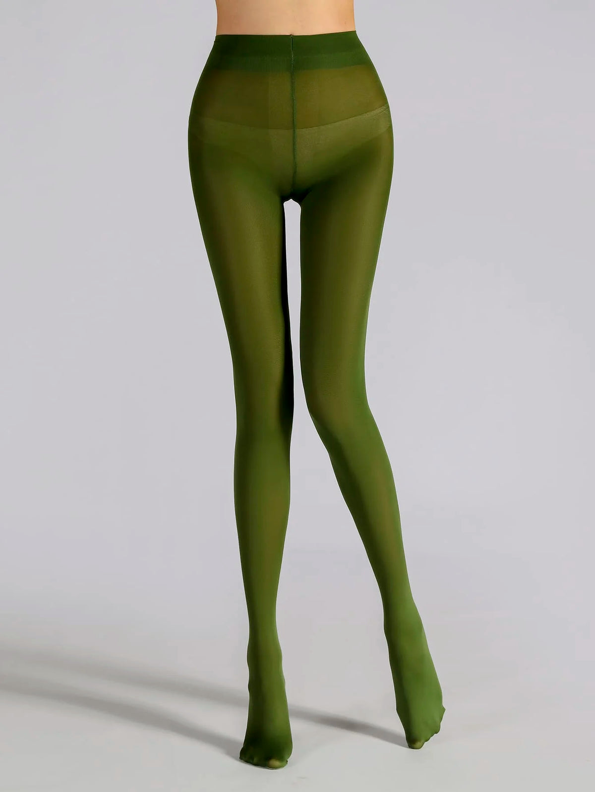 1 Pair Women's Olive Green 80D Velvet High Elastic Sexy Tights Pantyhose Large Size Spring Summer Autumn Daily Party Wear