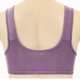 FallSweet Front Closure Cotton Bra for Women Plus Size Seamless Wireless Sports Bras Thin Underwear for Middle-Aged & Elderly