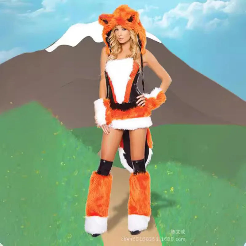 Cosplay Halloween Party Costume Ape Character Role Play Uniform Orange With Big Tail Wolf Game Costume Cosplay Costume
