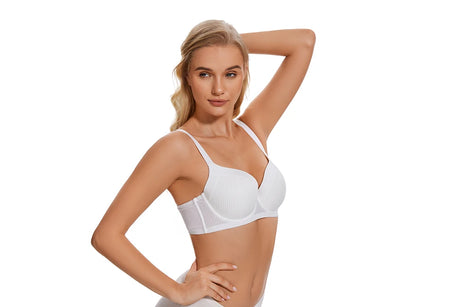 Sheroine Plus Size T-Shirt Bra, Push Up Underwire Lightly Padded Full Coverage Plunge Bras for Women Supportive Comfort