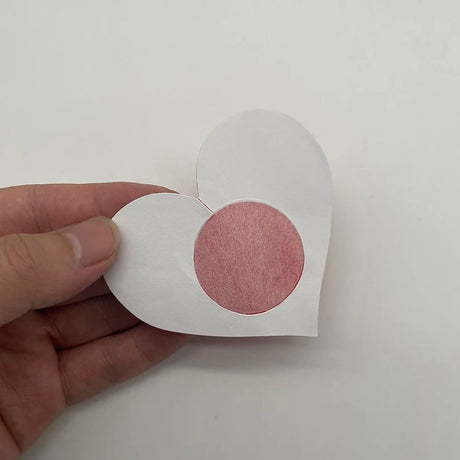 20pcs Red Heart Kiss Me Shape Self-Adhesive Disposable Satin Nipple Covers for Women Breast Pasties Stickers for Strapless Cloth