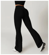 Flared Pants Women Yoga Bell-bottoms Tight Lifting Dance High Waist Tights Sport Pants Gym Running Breathable Fitness Leggings