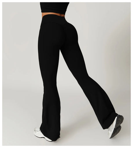 Flared Pants Women Yoga Bell-bottoms Tight Lifting Dance High Waist Tights Sport Pants Gym Running Breathable Fitness Leggings
