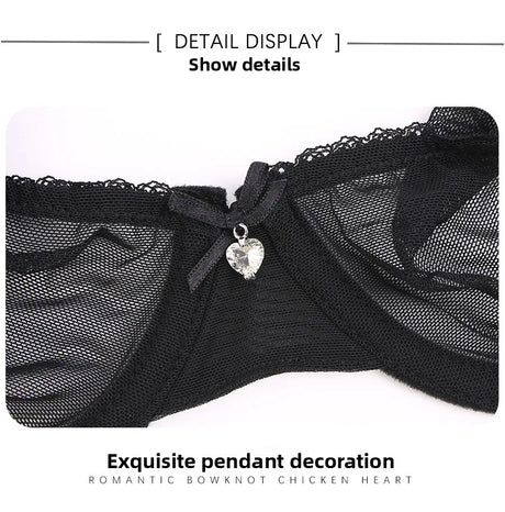 Transparent Bra Fully Sheer Mesh Bra Ultra-thin See-through Soft Underwire Bra Breathable Ultra-thin Beauty Back Sexy Bra
