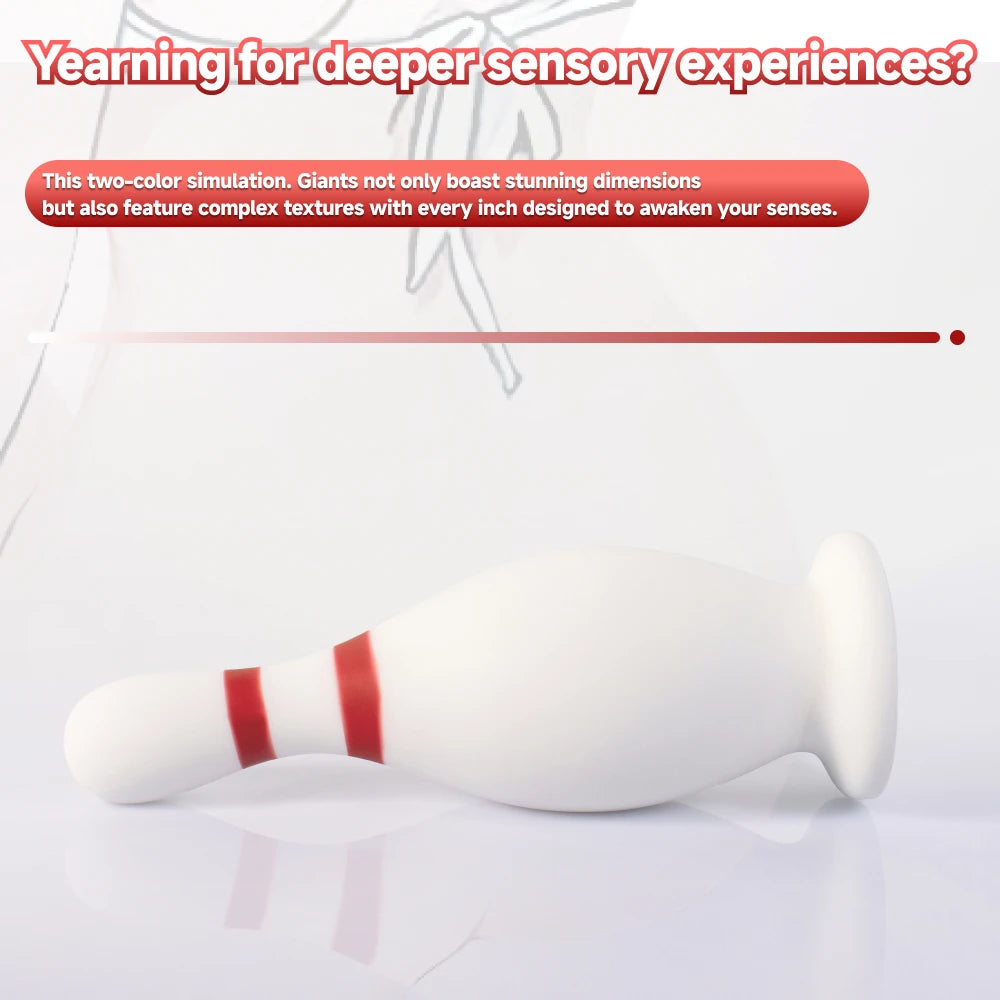 Liquid Silicone Bowling Pin Butt Plug Comfortable Anal Plug Anus Dilator Prostate Massager Adult Toys for Men Women Gay Couple