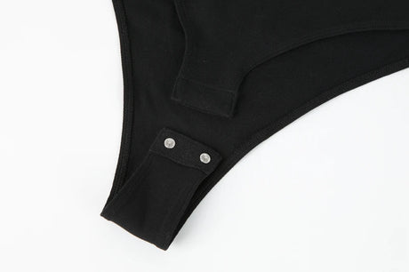 Women's Turtleneck Long Sleeve Bodysuit Women Jumpsuit Stretchy Layer Top Black Solid Color Slim Fit Overalls One Piece Outfit