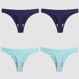 WarmSteps 4PCS/Set Sexy Women Panties Silk Satin Female Thongs Lingerie Soft Cozy Underwear Hot G-Strings Seamless Sports T-Back