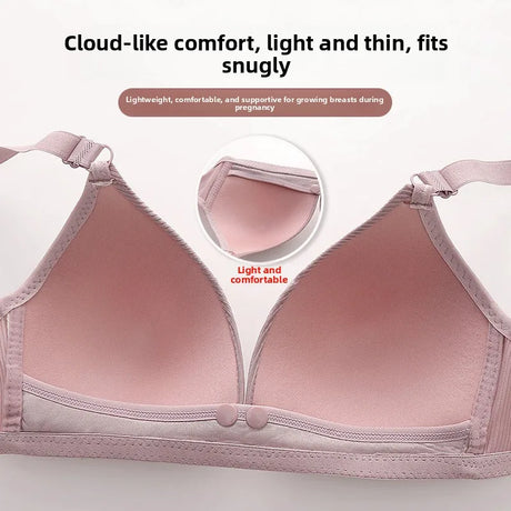 Breastfeeding Solid Color Bra Woman Gathers Prevents Sagging Postpartum Maternity Lady Brassiere Underwear Front Clasp Girl Bra