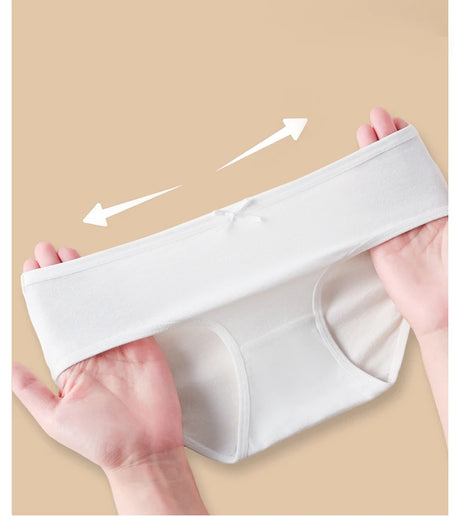 7PCS Women Disposable Panties White Briefs Breathable Cotton Underwear Soft Cute Girls Pantys Solid Underpants Female Lingerie