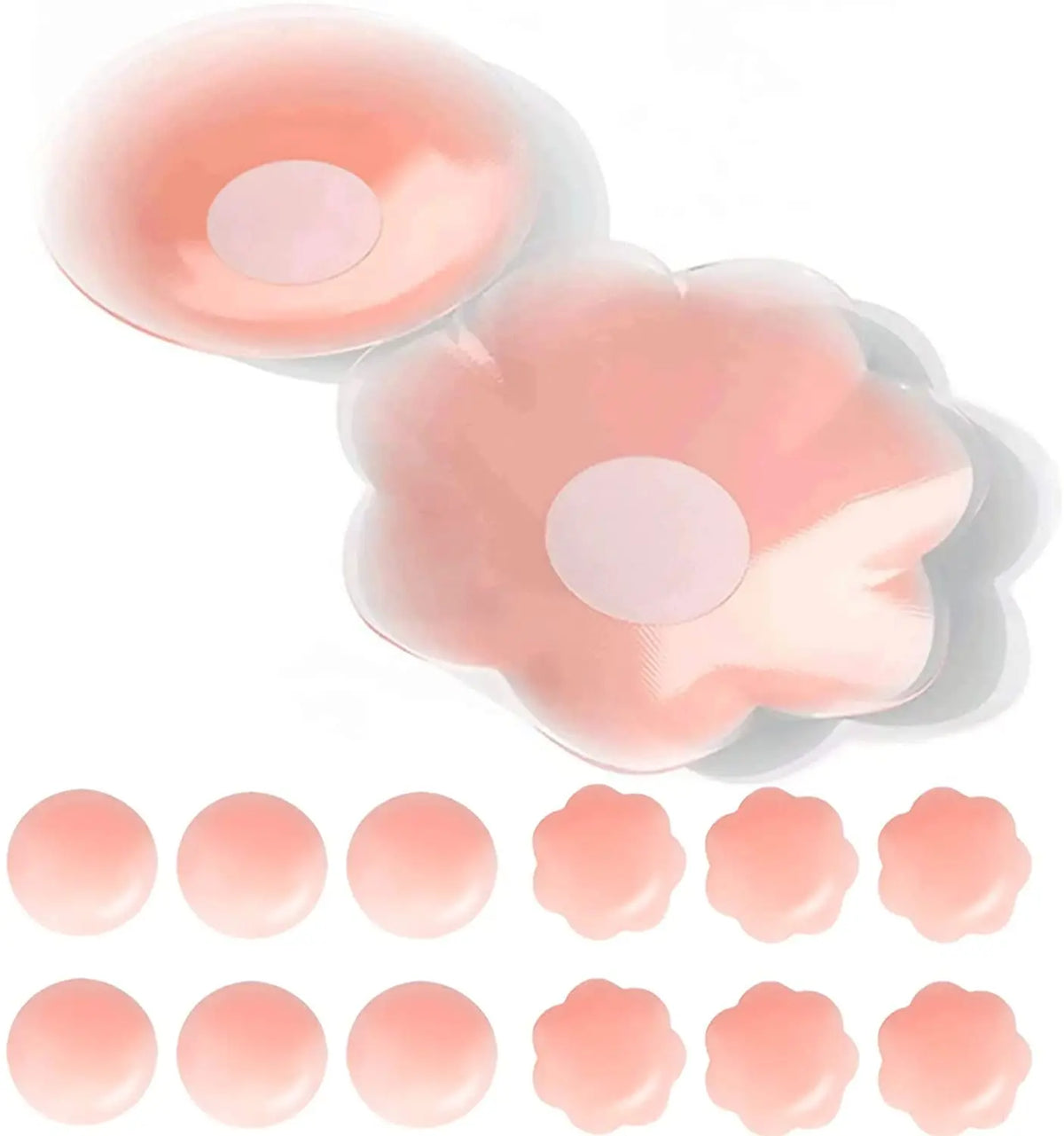 Reusable Women Breast Petals Lift Nipple Cover Invisible Petal Adhesive Strapless Backless Stick on Bra Silicone Breast Stickers