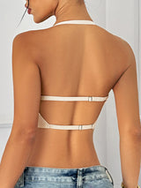 Women Invisible Bra Deep U Plunge Bras Backless Top for Dresses Sexy Lingerie with Transparent Strap Push Up Strapless Underwea
