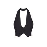 Bornladies Summer New Sexy Backless Neck Hanging Vest Women's Solid Color Lace Up Hot Girl Sleeveless Tanks Female Fashion Camis