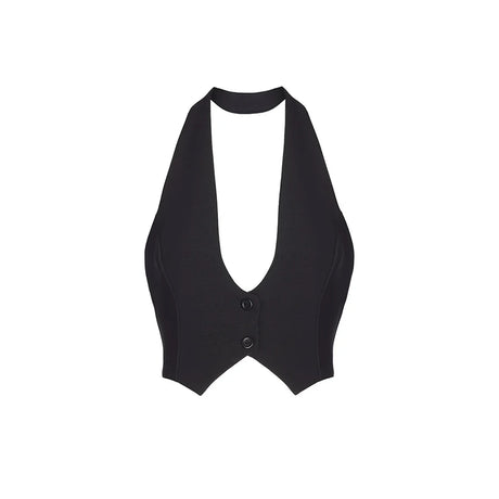Bornladies Summer New Sexy Backless Neck Hanging Vest Women's Solid Color Lace Up Hot Girl Sleeveless Tanks Female Fashion Camis