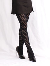 Retro Hollow Out Dot Round Floral Women's Pantyhose Thin Sexy Mesh Breathable Hottie Slim Fit Tights