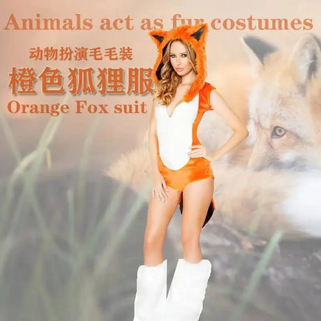 Cosplay Halloween Party Costume Ape Character Role Play Uniform Orange With Big Tail Wolf Game Costume Cosplay Costume