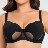 Women's Hollow Out Cup Push Up Bra Full Coverage Supportive  Underwire Female Balconette Lingerie 34 36 38 40 42 D E F G H I J