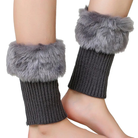 Women's Winter New Average Size Short Flip Flop Fur Warm Socks Boot Covers Knitted Wool Leg Warmers Breathable Anti-friction