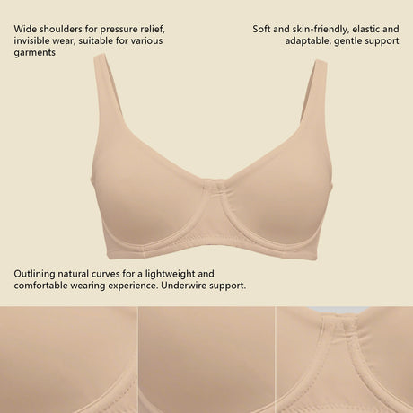 Women's Unlined Balconette Sport Bra Underwire Supportive Plus Size Daily Comfort Smooth Scoop Neck Invisible Under Every Outfit